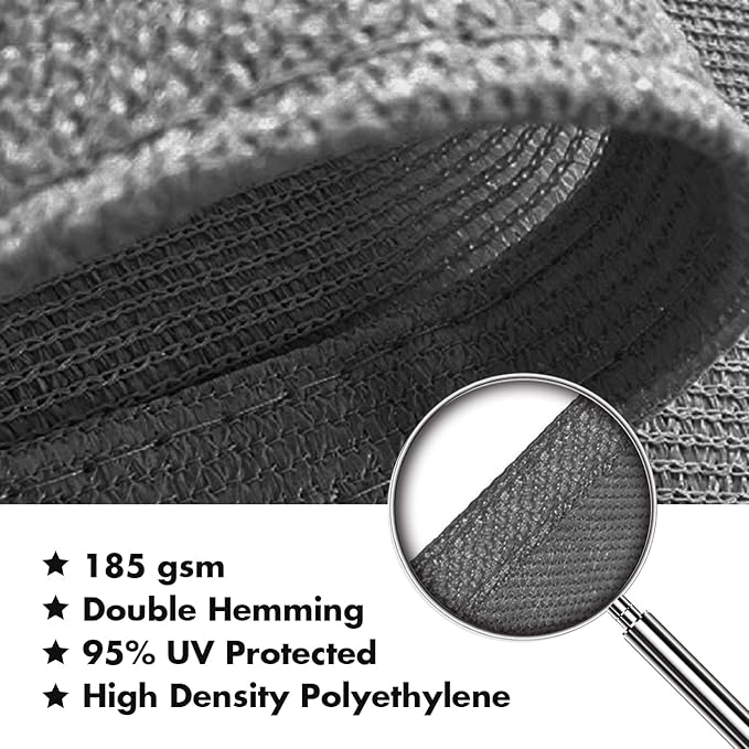 KANAGAWA 18'X24' Dark Gray Custom Size Sun Shade Sail Rectangle UV Block Canopy Cover for Patio Backyard Lawn Garden Outdoor (Customized Available)