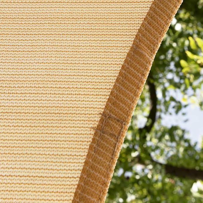 Amgo Custom Size 8' x 11' x 13.6' Beige Right Triangle Sun Shade Sail Order to Make Canopy Awning UPF50+ AGSLT, 95% UV Blockage, Water & Air Permeable, 200GSM Commercial Standard (We Customize)