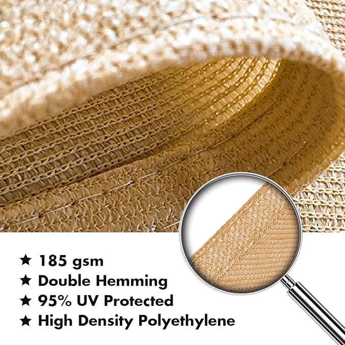 KANAGAWA 6'X6' Sand Custom Size Sun Shade Sail Square UV Block Canopy Cover for Patio Backyard Lawn Garden Outdoor (Customized Available)