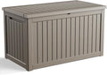 ROJIK Outdoor Storage Housing Deck Box - Waterproof Patio Furniture, Garden Tools, Cushions, Pool Accessories Storage Bench with Lockable Lid and Side Handles (Grey 238 Gal)