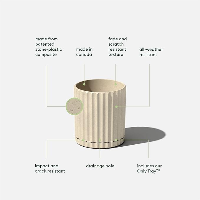 Veradek Demi Series Demi 6" Planter w/Tray, Sand