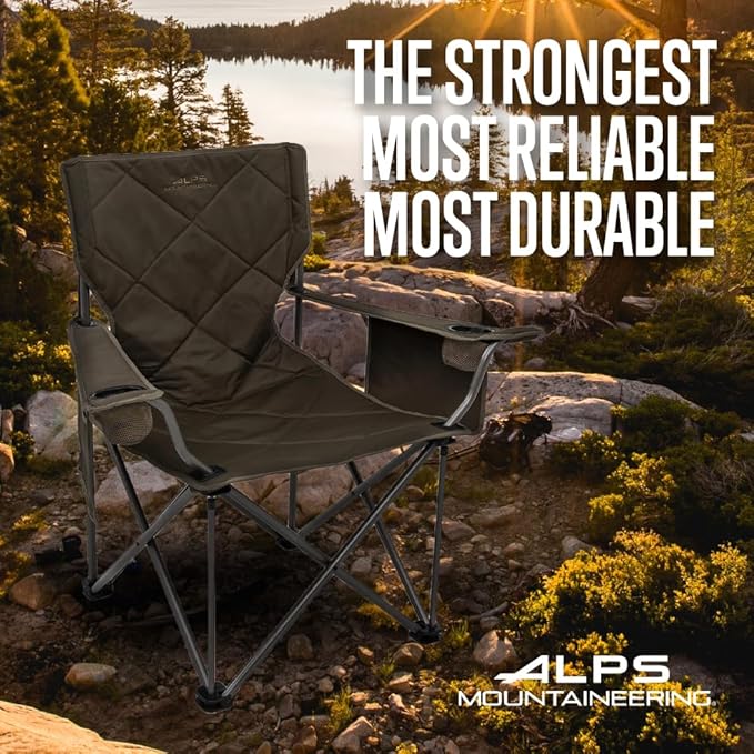 ALPS Mountaineering King Kong Camping Chairs for Adults with Mesh Cup Holders and Pockets, Built Durable and Reliable with Compact Foldable Steel Frame