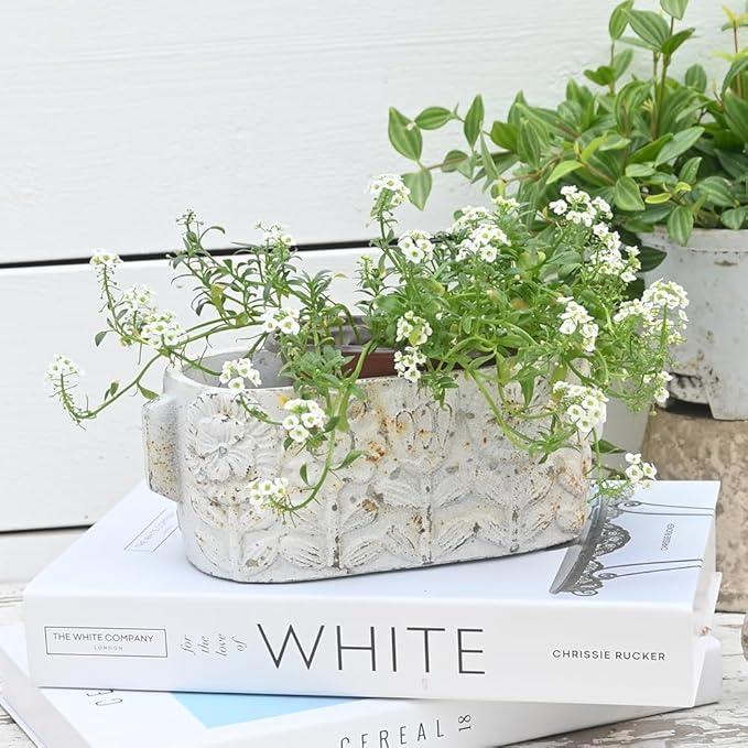 8 inch Pots Planters Indoor Plants Succulent Pots Rectangle Window Box Cactus Plant Containers for Home Decor(No Drainage)