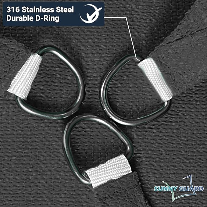 SUNNY GUARD Custom Size 5'x9' Graphite Grey Sun Shade Sail Rectangle UV Block Shade for Backyard Yard Patio Deck Garden(Customized)