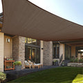 LOVE STORY Custom Size 7'x12' Brown Sun Shade Sail Rectangle UV Block Canopy Patio Sail Sunshades Fabric for Outdoor Garden Carport (We Make Custom Size)