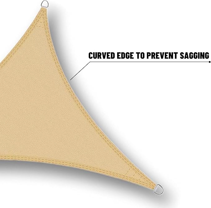 SUNNY GUARD Waterproof Sun Shade Sail 10'x18'x20.6' Sand Right Triangle UV Block Sunshade for Backyard Yard Deck Patio Garden Outdoor Activities and Facility(Customized)