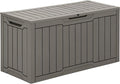 YITAHOME 80 Gallon Outdoor Storage Box, Large Waterproof Resin Deck Box, Indoor Outdoor Lockable Storage Container for Patio, Garden, Cushions, Tools, Equipment (Taupe)
