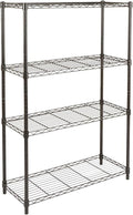 Amazon Basics 4-Shelf Adjustable Heavy Duty Steel Wire Rack Storage Shelving, Sturdy Garage Shelving, 350 lbs Capacity Per Shelf, Easy No-Tool Assembly, 36" x 14" x 54", Black | Heavy Duty, Adjustable, for Kitchen, Garage, Storage, Shelving Organizer