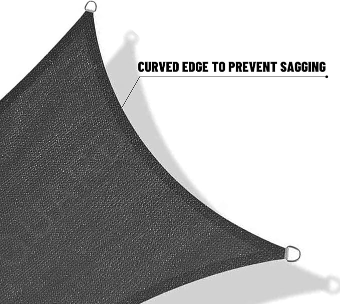 SUNNY GUARD Custom Size 12'x24' Dark Grey Sun Shade Sail Rectangle UV Block Shade for Backyard Yard Patio Deck Garden(Customized)