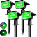 nipify 4 Pack Solar Spot Lights Outdoor, Solar Powered Waterproof Spotlight, Landscape Lighting for Outside Yard Garden Pathway,Green
