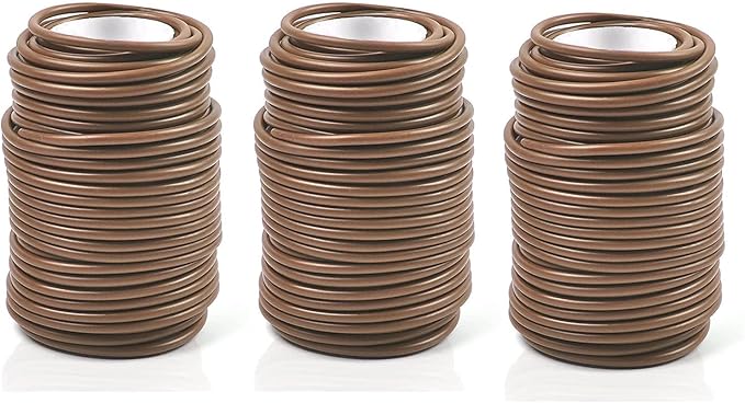Decoroca Soft Plant Ties for Support - 65.6' Reusable Waterproof Plant Wire, Garden Twist, Office Organization and Decoration Binding（3pcs/Brown）