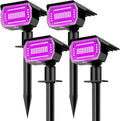 nipify 4 Pack Solar Spot Lights Outdoor, Solar Powered Waterproof Spotlight, Landscape Lighting for Outside Yard Garden Pathway,Purple