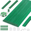 Cludoo 162PCS Garden Stakes Set with 50 Sets Fiberglass Plant Stakes Sticks Supports and Accessories, DIY 4ft 5ft 6ft 7ft Tomato Stakes for Tomato,Vegetables, Pepper, Fences Indoor Outdoor Plants