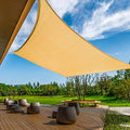 KANAGAWA 10'X15' Sand Custom Size Sun Shade Sail Rectangle UV Block Canopy Cover for Patio Backyard Lawn Garden Outdoor (Customized Available)