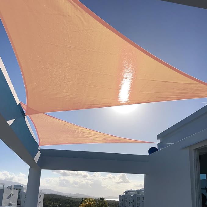 SUNNY GUARD Custom Size 12'x24'x26.8' Peach Fuzz Sun Shade Sail Right Triangle UV Block Shade for Backyard Yard Patio Deck Garden(Customized)