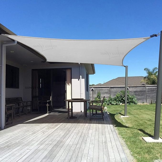 SUNNY GUARD Custom Size 6'x10' Silver Grey Sun Shade Sail Rectangle UV Block Shade for Backyard Yard Patio Deck Garden(Customized)