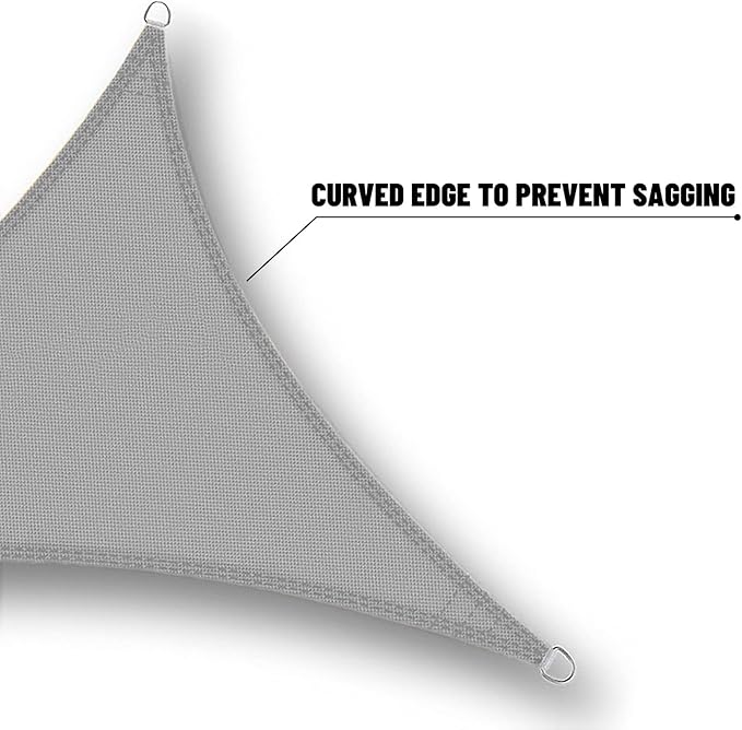 SUNNY GUARD Waterproof Sun Shade Sail 10' x 10' x 14' Charcoal Triangle UV Block Sunshade for Backyard Yard Deck Patio Garden Outdoor Activities and Facility(We Make Custom Size)