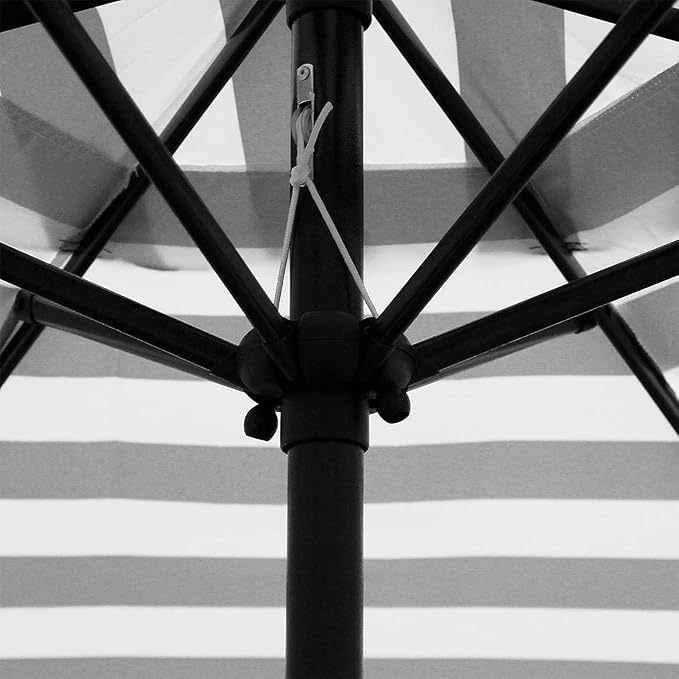 Blissun 7.5 ft Patio Umbrella, Yard Umbrella, Outdoor Market Umbrella with Push Button Tilt Crank (Black&White)