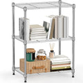 450 lbs Wire Storage Shelving 3-Tier Utility Shelving Unit Steel Organizer Wire Rack for Home,Kitchen,Office,Chrome(11.8" D x 17.7" W x 26.4" H)