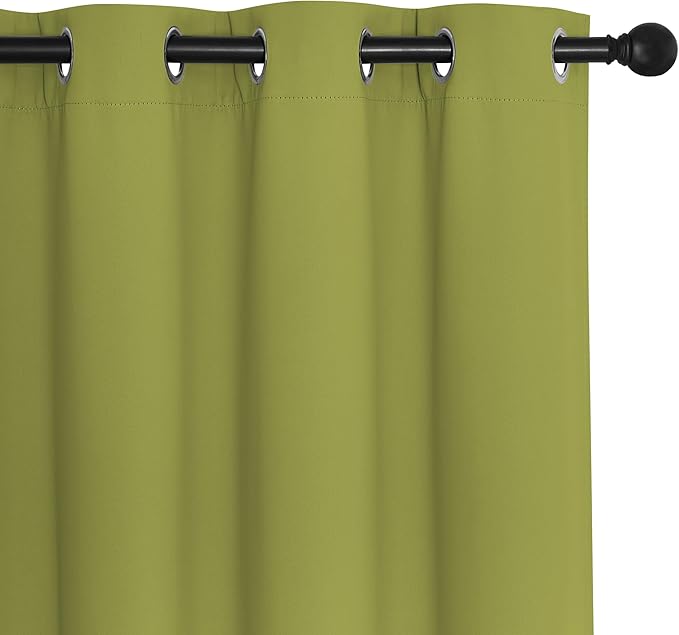 NICETOWN Room Darkening Curtain for Living Room - Energy Saving Thermal Insulated Grommet Room Darkening Curtain/Drape for Bedroom (1 Panel, 46 by 72, Fresh Green)
