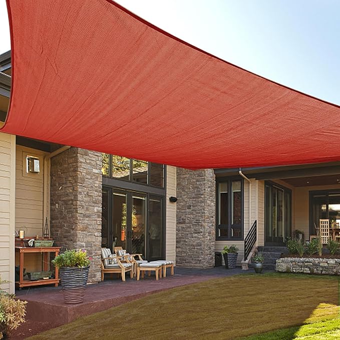 LOVE STORY Custom Size 5'x10' Terra Red Sun Shade Sail Rectangle UV Block Canopy Patio Sail Sunshades Fabric for Outdoor Garden Carport (We Make Custom Size)