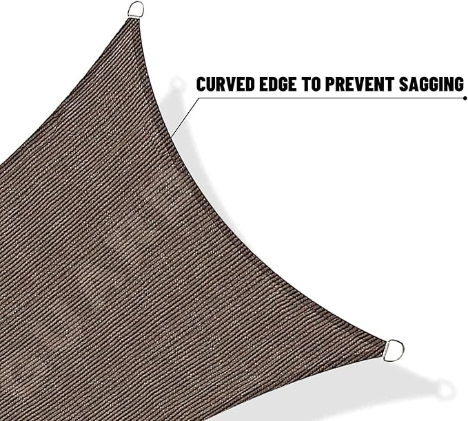 SUNNY GUARD Custom Size 19'x19'x19' Brown Sun Shade Sail Triangle UV Block Shade for Backyard Yard Patio Deck Garden(Customized)