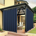 BONZER Outdoor Curtains for Patio Waterproof Thick Privacy Wide Grommet Light Filtering Outside Curtains for Porch Pergola Gazebo Deck, 1 Panel, 110W x 95L inch, Navy