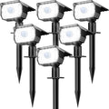nipify 6 Pack Solar Lights Outdoor Waterproof, Motion Sensor Spot Lights 3 Modes Solar Powered Spotlights 2-in-1 Auto On/Off Landscape Lighting for Outside Yard Wall Garden, Cool White