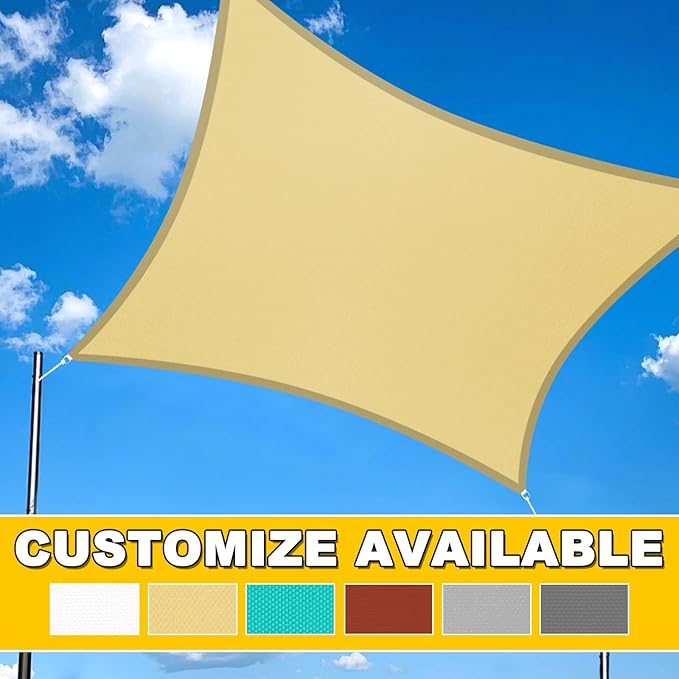 Artpuch Waterproof Sun Shade Sail, 10'x13' Rust Red Rectangular, UV Resistant Rain Canopy, Curved Edges Shade Cloth for Outdoor Patio, Deck, Yard