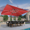 PURPLE LEAF 10' X 13' Patio Umbrella Outdoor Rectangle Umbrella Large Cantilever Umbrella Windproof Offset Heavy Duty Sun for Garden Deck Pool Patio, Terra