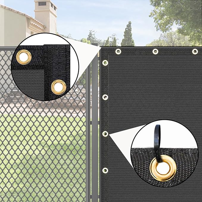 UPGRADE Privacy Fence Screen 6'x21' Dark Grey Outdoor 90% Visibility Blockage 170 GSM Mesh Shade Cover Panels for Backyard,Balcony,Home Decoration with Zip Ties,Customized Avaliable