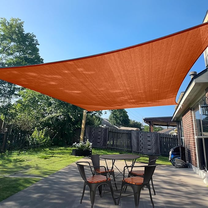 SUNLAX Sun Shade Sail 8' x 10' Terra Red Rectangle Canopy Sail Shade Cover UV Block Permeable Sunshade Outdoor for Patio Backyard (We Make Custom Size)