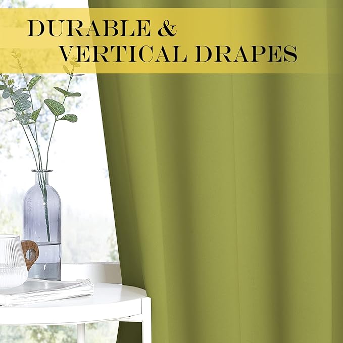 NICETOWN Bedroom Curtain Room Darkening Drapery 102 inches Length - Home Fashion Thermal Insulated Grommet Room Darkening Curtain for Living Room (Fresh Green, 1 Panel, 52 x 102 inches)