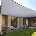 LOVE STORY Custom Size 10'x15' Silver Grey Sun Shade Sail Rectangle UV Block Canopy Patio Sail Sunshades Fabric for Outdoor Garden Carport (We Make Custom Size)