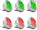 ALIDE Red Green MR11 GU4 Led Bulbs,Replace 10W 20W 35W Halogen,12V 3W Red Green MR11 for Christmas Holiday Decoration Outdoor Landscape Lighting,30 Deg,6 Pack Mix
