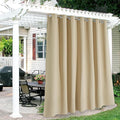 RYB HOME Extra Wide Outdoor Curtains for Patio Waterproof Heavy Duty Thermal Insulated in Summer Full Coverage Privacy for Porch, Gazebo & Pergola, W100 x L84, Biscotti Beige, 1 Panel