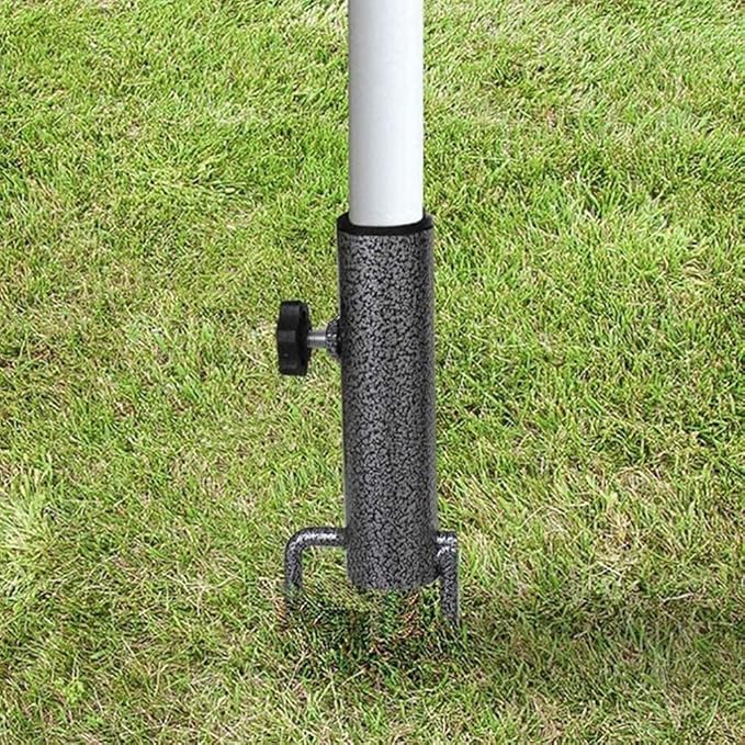 AMMSUN Patio Umbrella Steel Anchor Beach Umbrella Heavy Duty Metal Ground Grass Auger Holder Stands Base with Two Forks Ideal for Use in Soil For Flag, Fishing Rod, Outdoor, Park, Lawn
