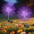 Garden Outdoor Lights, 2 Pack 120 LED Solar Garden Lights Fairy Lights Outdoor Waterproof Decorative Solar Firework Lights for Yard Patio Pathway Flowerbed Party Wedding Decor, Purple