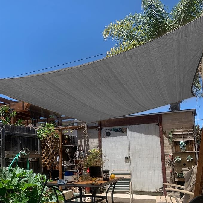 KANAGAWA 12'X24' Dark Gray Custom Size Sun Shade Sail Rectangle UV Block Canopy Cover for Patio Backyard Lawn Garden Outdoor (Customized Available)