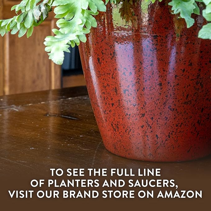 Classic Home and Garden Vogue Planter Pots w/Pottery Quality Finish - Modern Indoor & Outdoor Flower Pots - UV-Resistant Porch Planters - Decorative Pot for Flowers & Herbs (8” Willow Green)