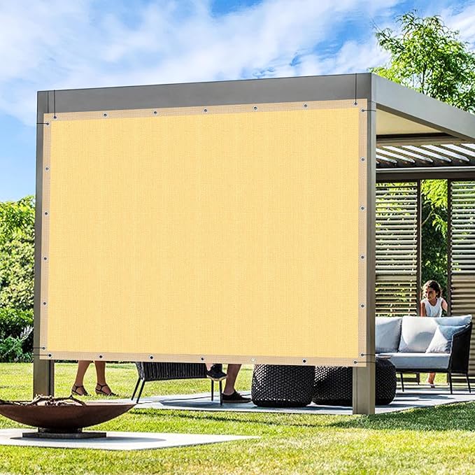 Artpuch Outdoor Pergola Shade Cover 4x19 FT Sun Shade Cloth with Grommets Sand 90% UV Protection Canopy Patio Privacy Screen (Customized Available)