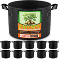 10 Pack 15 Gallon Grow Bags, Thickened Nonwoven Fabric Planter Pots with Handles, Heavy Duty 300G Garden Pots for Tomato, Potato and Vegetable