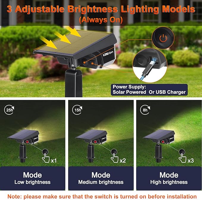40 LEDs Spotlights,IP65 Waterproof Solar Powered Landscape Spotlights 2-in-1 Wall Light, Outdoor Landscaping Lights Auto On/Off for Yard Garden 2Pack Warm-White