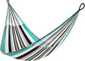 Handwoven Hammock by Yellow Leaf Hammocks - Family Size, Fits 2+ PPL, 550lb max - Weathersafe, Super Strong, Easy to Hang, Ultra Soft, Artisan Made - Color: Turquoise - Black -White