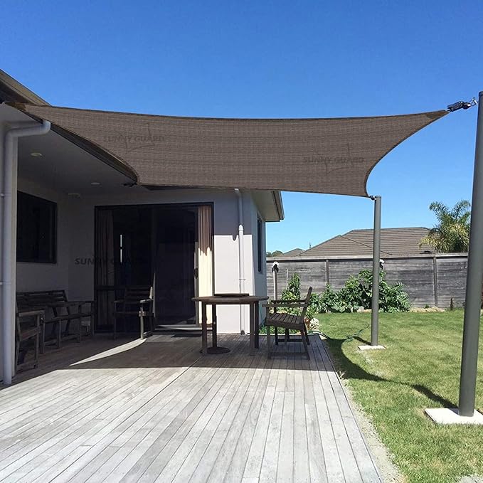 SUNNY GUARD Custom Size 19'x26' Rectangle Brown UV Block Sunshade for Backyard Yard Deck Patio Garden Outdoor Activities and Facility(Customized)