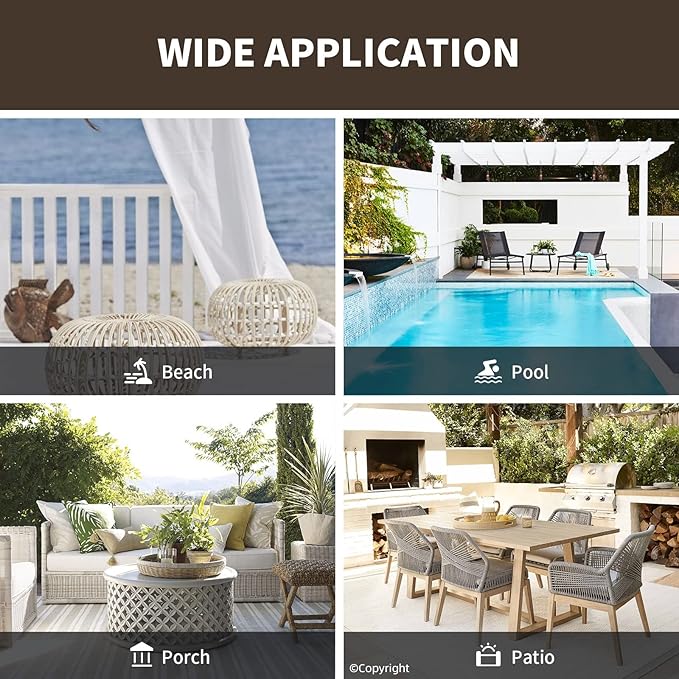 Water Proof Outside Curtains with Grommet Top for Porch, Thermal Insulated Washable Light Block Outdoor Divider Drapes for Patio Gazebo Deck Pool Area Pergola Cabana (W84 x L120, Brown, 2 Panels)
