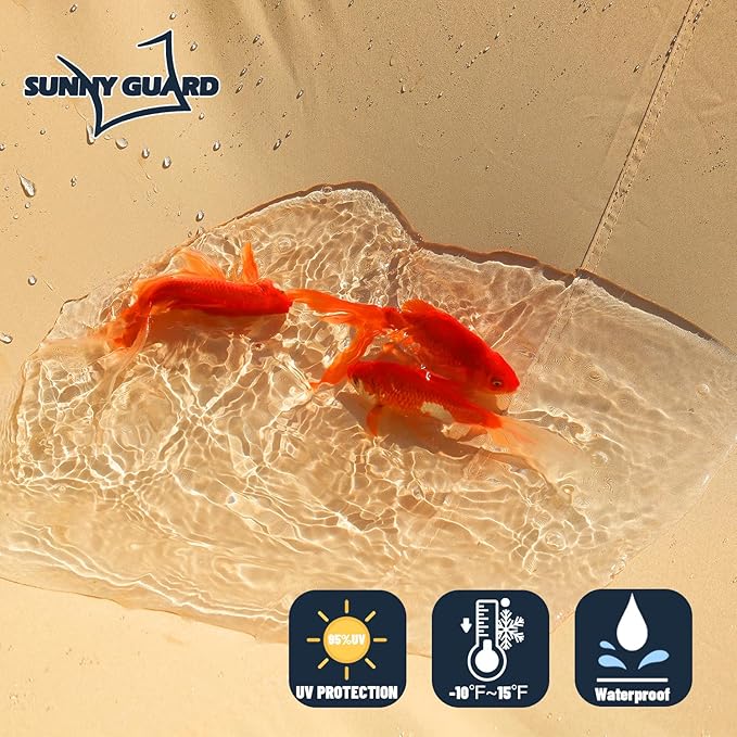 SUNNY GUARD Waterproof Sun Shade Sail 7'x8'x10.6' Sand Right Triangle UV Block Sunshade for Backyard Yard Deck Patio Garden Outdoor Activities and Facility(Customized)