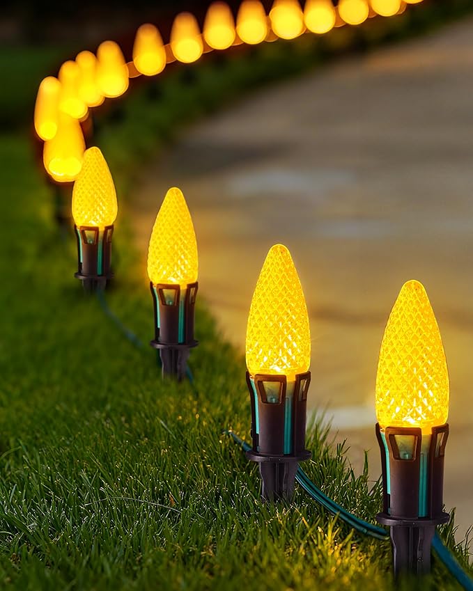 100-Pack Christmas Light Yard Stakes, 5.5 Inch Lighting Stakes for C7 C9 Christmas Lights Outdoor, Universal Yard Stakes for Outdoor Holiday Lights Use on Garden Lawn Patio Pathway Walkway – Black