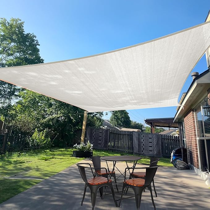 SUNLAX Sun Shade Sail 16' x 17' Peach Fuzz Rectangle Canopy Sail Shade Cover UV Block Permeable Sunshade Outdoor for Patio Backyard Deck Pergola (We Make Custom Size)