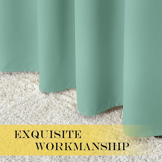 NICETOWN Blackout Window Curtain 90 inch Length - Room Darkening Thermal Insulated Grommet Large Window Treatment Light Blocking for Bedroom/Doorway (Aqua Blue, 1 Panel, W52 x L90)